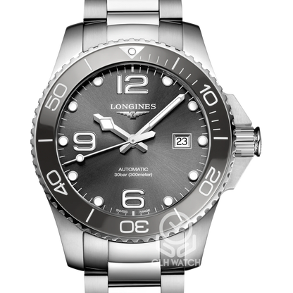 Longines 浪琴 HydroConquest 深海征服者 L37824766 灰色太陽放射線紋面盤 43mm 2026年台灣公司貨 未使用品