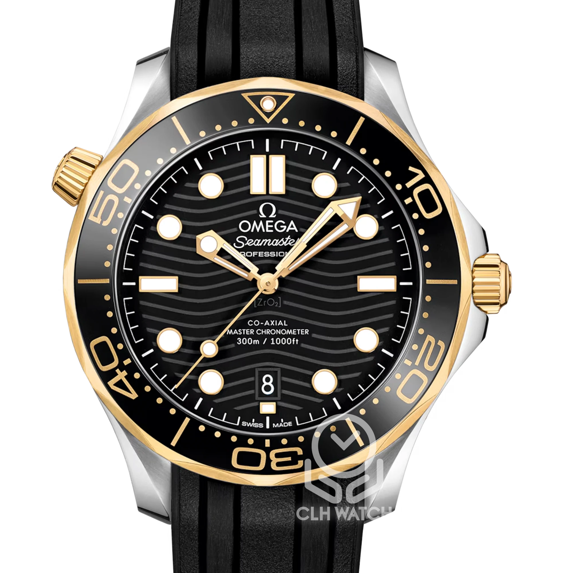 OMEGA 歐米茄 Seamaster 海馬300 半金黑海馬 210.22.42.20.01.001 21022422001001 18K黃金 42mm 2023年 95%新