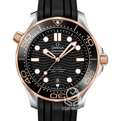 OMEGA 歐米茄 Seamaster 海馬 300米 半金黑水鬼 210.22.42.20.01.001 21022422001001 18K黃金 42mm 2024年 95%新