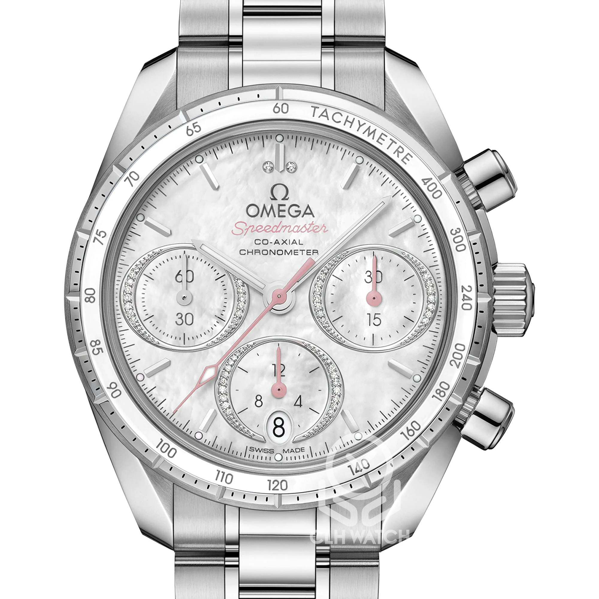 OMEGA 歐米茄 超霸系列 同軸擒縱計時腕錶 324.30.38.50.55.001 珍珠母貝鑽面 32430385055001 38mm 2023年 台灣公司貨 95%新