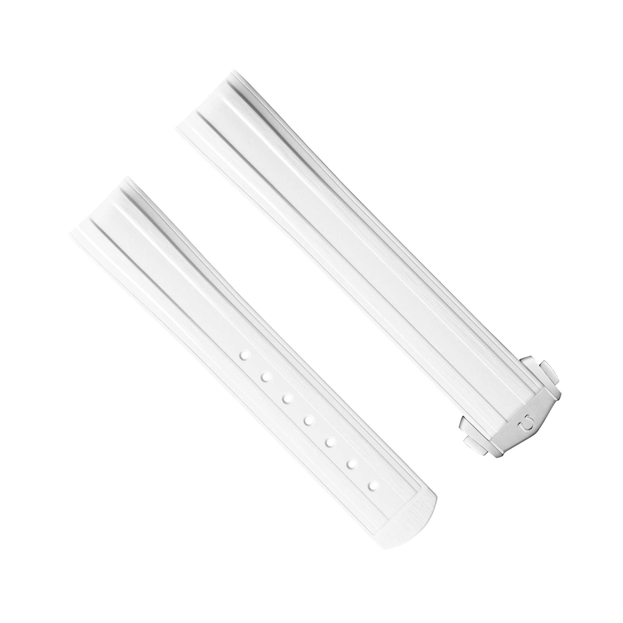 Omega 原廠原裝快拆錶帶 白色橡膠錶帶 海馬300 超霸登月 032Z019020 20mm