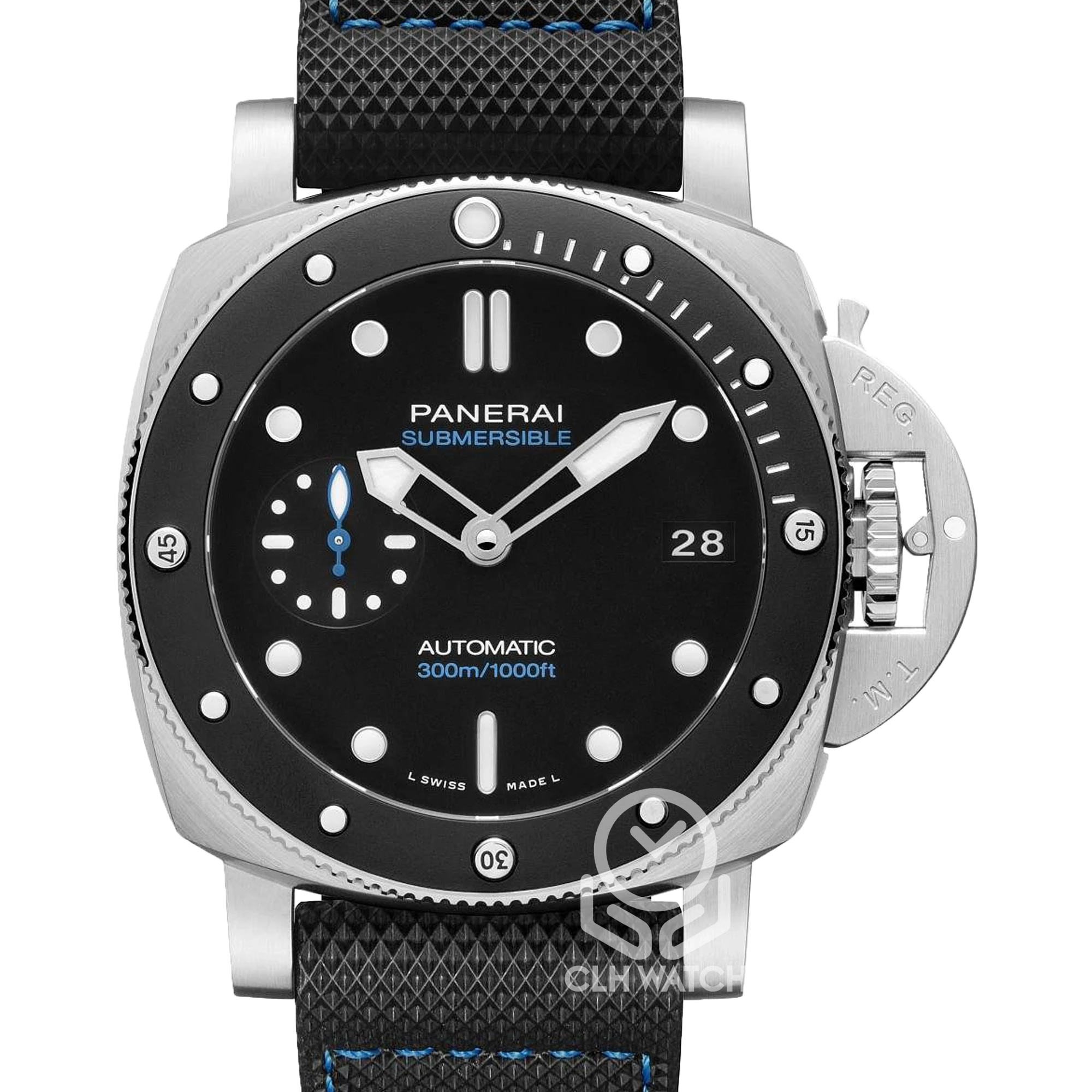 Panerai 沛納海 Submersible 專業潛水系列 PAM00683 PAM683 潛行黑陶瓷 藍色小秒針 42mm 2022年 95％新