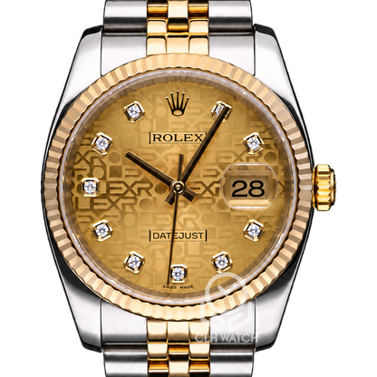 ROLEX 勞力士 Datejust 116233 金色十鑽電腦篆刻面盤 商品主圖