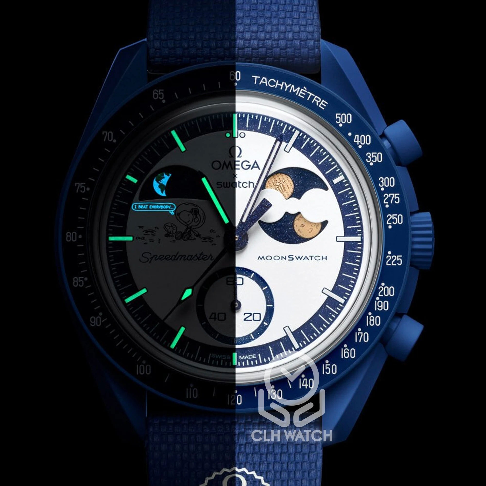 Swatch x Omega 聯名系列 MoonSwatch Mission to Neptune 海王星 金針款 SO33N702L 42mm 2025年 台灣公司貨 未使用品（寄賣）