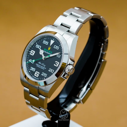 Rolex 勞力士 Air-King 空中霸王 126900 黑面飛行儀錶風格 蠔式 空霸 綠色秒針 2024年 40mm