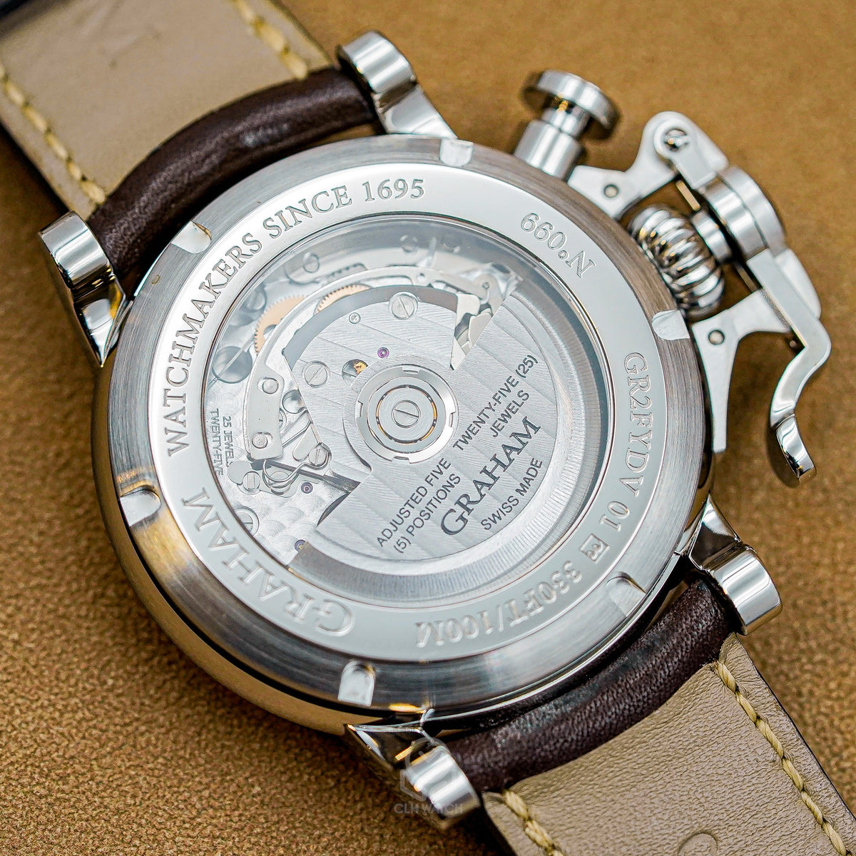 Graham 格林漢 Chronofighter Vintage 透明錶背與自動上鍊機芯實拍