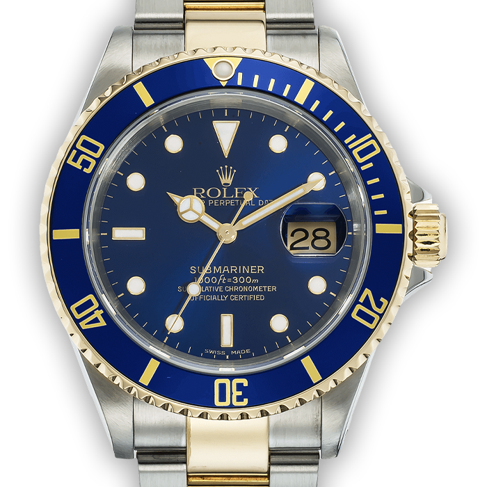 勞力士 Rolex 16613LB Submariner Date 半金藍水鬼 40mm 鋁圈 盒單齊全 間金藍 A字頭 台灣公司貨