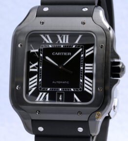 Cartier 卡地亞 WSSA0039 SANTOS DE CARTIER 腕錶 黑面 39.8mm